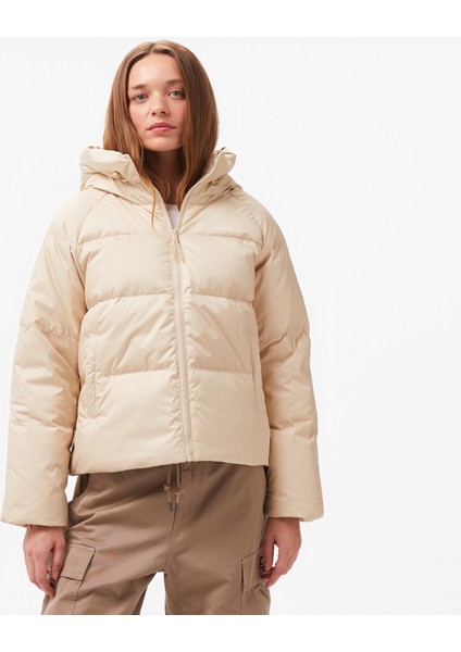 Fashion Short Down Kadın Kapüşonlu Krem Ceket fırsatları