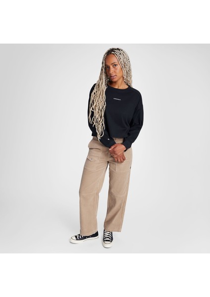 Classic Kadın Baskılı Siyah Sweatshirt modelleri