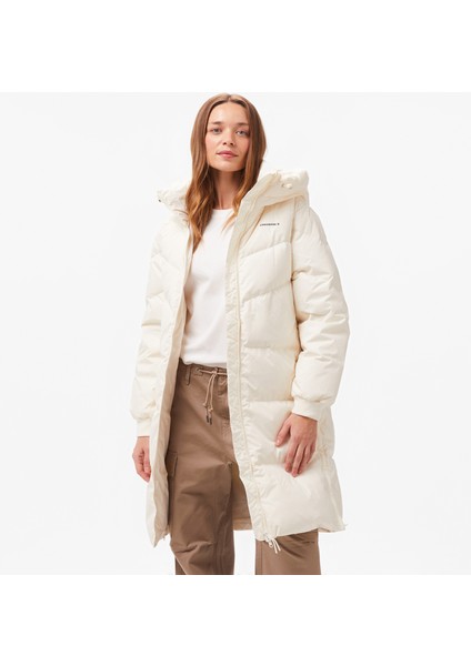 Classic Kadın Kapüşonlu Krem Ceket