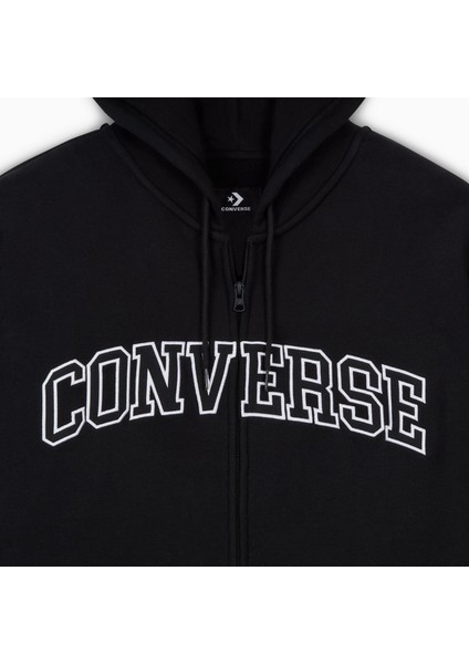 Classic Erkek Fermuarlı Siyah Hoodie