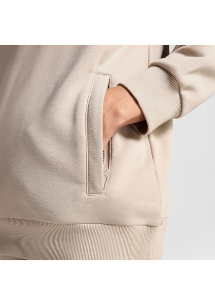 Erkek Yarım Fermuarlı Bej Sweatshirt