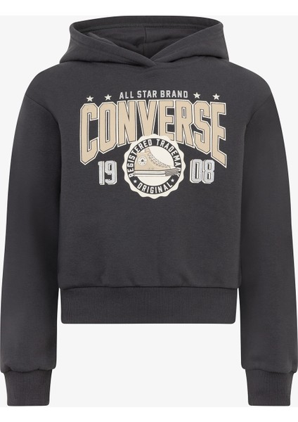 Boxy Çocuk Antrasit Hoodie