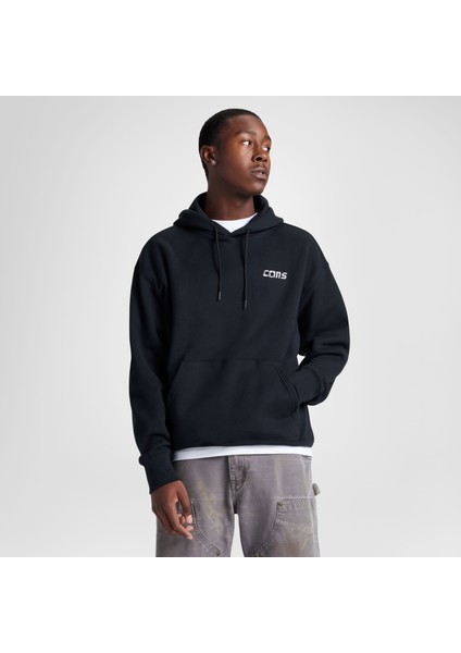 Classic Erkek Loose Fit Siyah Hoodie