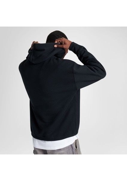 Classic Erkek Loose Fit Siyah Hoodie modelleri