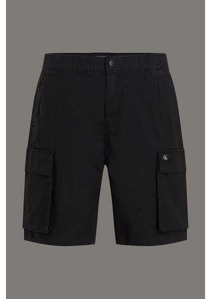 Erkek Ck Washed Cargo Şort - Siyah