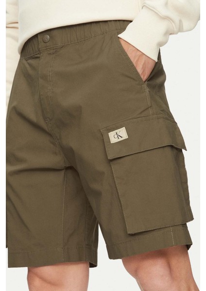 Erkek Ck Washed Cargo Şort - Koyu Yeşil