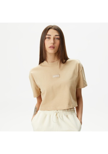 Unıted4 Classic Kadın Kahverengi Crop T-Shirt
