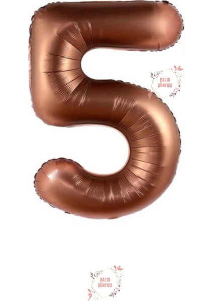 5 Yaş Kahverengi Rakam Folyo Balon
