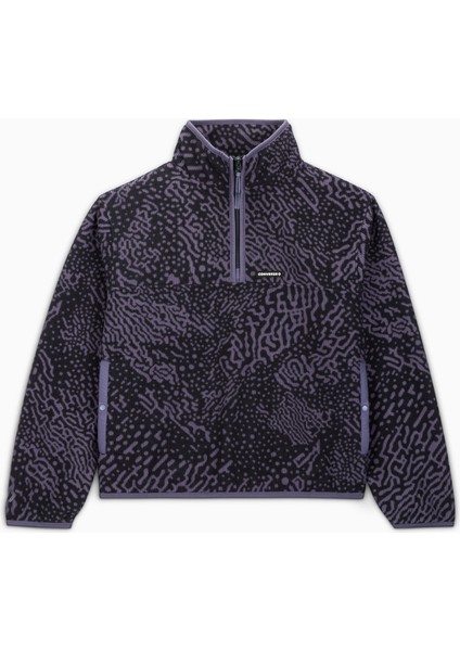 Classic Kadın Yarım Fermuarlı Mor Sweatshirt
