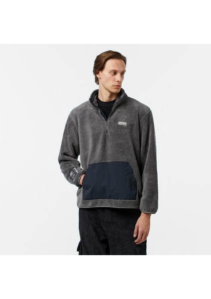 Unıted4 Sherpa Half Zip Erkek Gri Hoodie