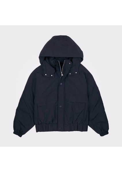 Kadın Kapüşonlu Siyah Ceket