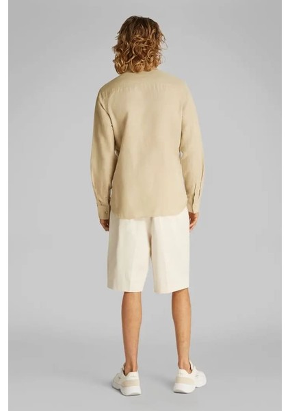Erkek Ck Linen Pamuklu Gömlek - Bej