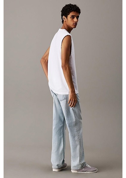 Erkek Ck Sleeveless Kolsuz T-Shirt - Beyaz modelleri
