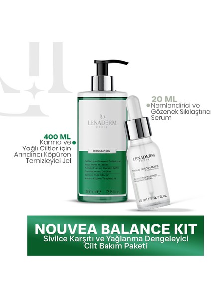 Lenaderm - Nouvea Balance Kit Karşıtı ve Yağlanma Dengeleyici Cilt Bakım Paketi