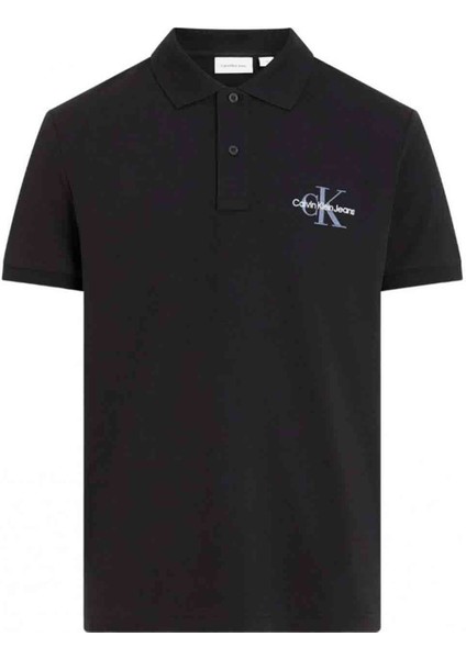 Erkek Monologo Polo T-Shirt - Siyah