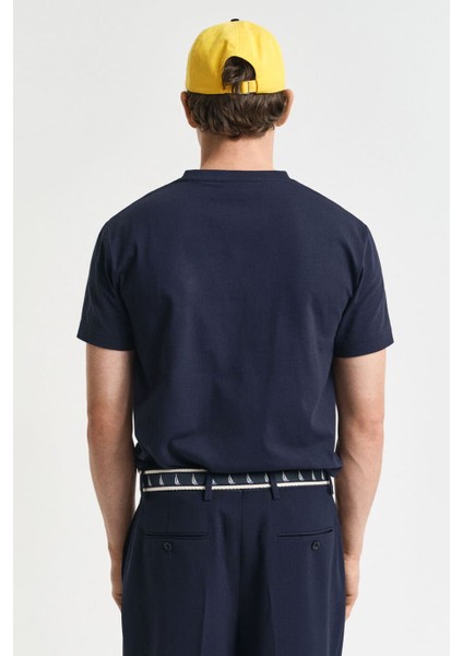 Erkek Embossed T-Shirt - Lacivert