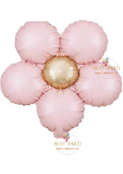 Retro Pembe Renk Papatya Folyo Balon