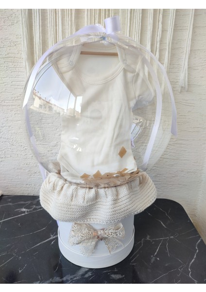 Unisex Bebek Zıbın Örgü Battaniye Doğum Tebrik Hediye Kutusu