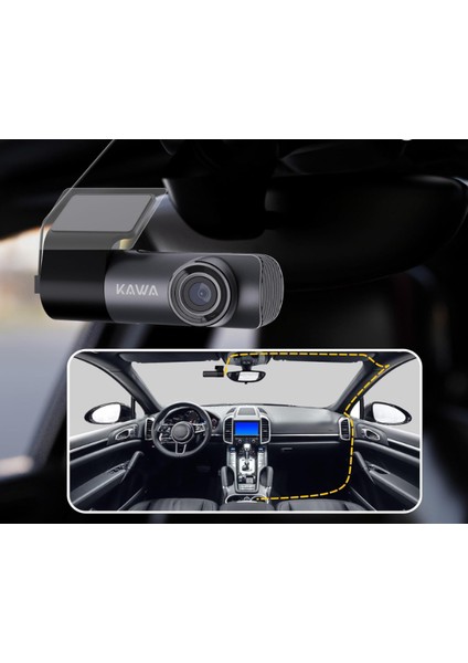 1296P Mini Araç Içi Kamera, Gece Görüşü, Wifi Dashcam, 360° Dönebilen Gövde