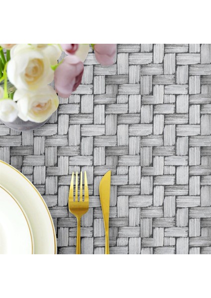 Canvas Wicker Koyu Gri Sıvı Geçirmez Leke Tutmaz Masa Örtüsü modelleri