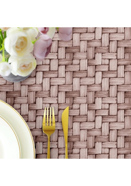 Canvas Wicker Gül Kurusu Sıvı Geçirmez Leke Tutmaz Masa Örtüsü