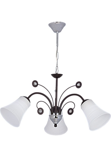 Idil Modern Lüks Tasarım Siyah Renk 1167 Camlı Salon - Mutfak - Yatak Odası 3 Lü Avize