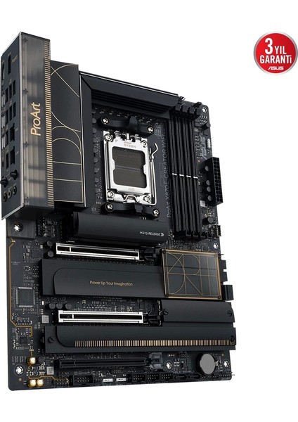 Proart X870E-CREATOR Wıfı Amd X870E Am5 Ddr5 8000 HDMI 2xusb4 4x M2 Usb3.2 Wifi 7 + Bt Aura Rgb 10GBIT + 2.5gbit Lan Atx 16+2+2 Güç Aşamaları, Çift Usb4, Asus Control Center Express Lisansı