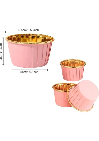 Muffin Kağıt Karton Altın Mavi Desenli Cupcake Kek Kalıbı Kapsülü Kabı - 25 Adetlik 5 Paket 1 Adet