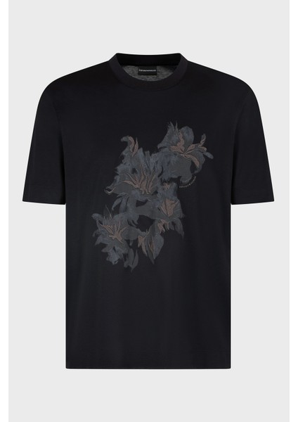 Çiçek Baskılı Pamuklu Regular Fit Bisiklet Yaka T Shirt Erkek T Shirt EM001024 AF10017 UC001 indirimleri