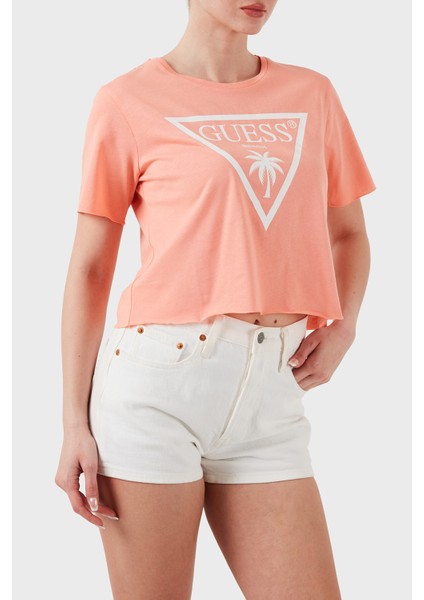 Ss Cn Logo Pamuklu Boxy Fit Crop E02I01JA914 Bayan Crop E02I01 JA914 Ltag