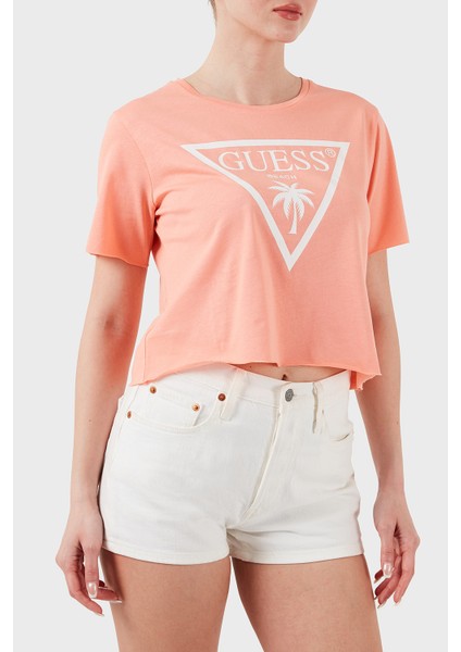 Ss Cn Logo Pamuklu Boxy Fit Crop E02I01JA914 Bayan Crop E02I01 JA914 Ltag