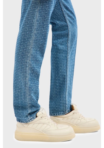 Logo Baskılı Pamuklu Slim Fit Düşük Bel Normal Paça Jeans Erkek Kot Pantolon EM000668 AF13444 FB054 fırsatları