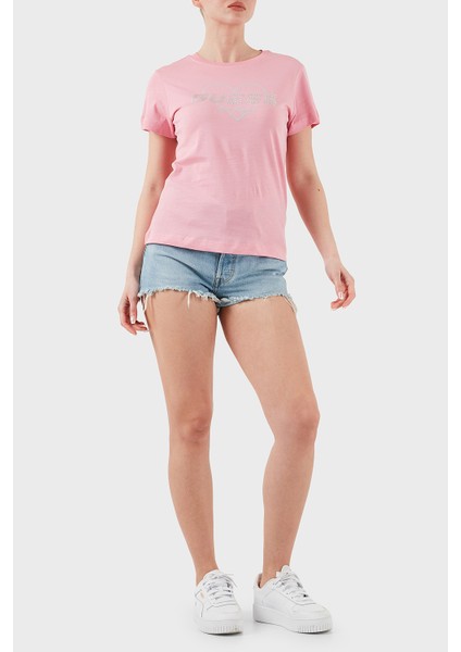 Narciso Taşlı Logo Pamuklu Regular Fit T Shirt V5GI10K9RM1 Bayan T Shirt V5GI10 K9RM1 Pspk modelleri