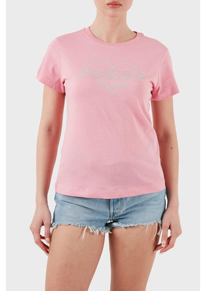 Narciso Taşlı Logo Pamuklu Regular Fit T Shirt V5GI10K9RM1 Bayan T Shirt V5GI10 K9RM1 Pspk indirimleri