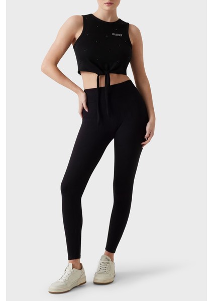 Primula Pamuklu Taşlı Boxy Fit Bağlama Detaylı Crop T Shirt V5GI01I3Z14 Bayan T Shirt V5GI01 I3Z14 Jblk modelleri