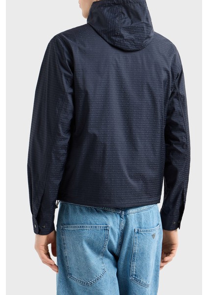 Jakarlı Logo Baskılı Regular Fit Çıkarılabilir Kapüşonlu Mont Erkek Mont EM001003 AF15384 UB118 fiyatları