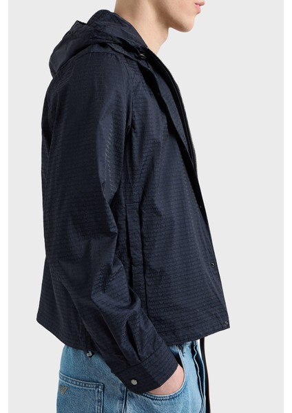 Jakarlı Logo Baskılı Regular Fit Çıkarılabilir Kapüşonlu Mont Erkek Mont EM001003 AF15384 UB118 fırsatları