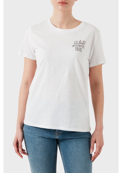 Ss Naturescape Baskılı Pamuk Regular Fit Bisiklet Yaka T Shirt W5GI53K9RM1 Bayan T Shirt W5GI53 K9RM1 G011 fiyatları