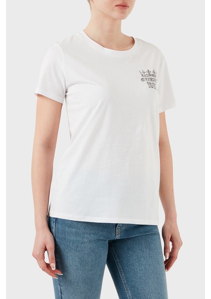 Ss Naturescape Baskılı Pamuk Regular Fit Bisiklet Yaka T Shirt W5GI53K9RM1 Bayan T Shirt W5GI53 K9RM1 G011 fırsatları