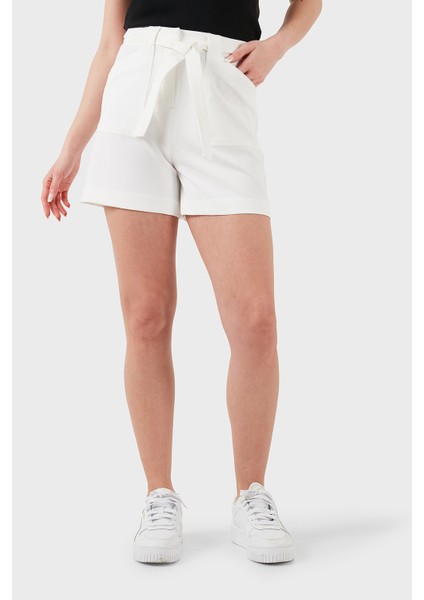 New Valentina Streç Relaxed Fit Yüksek Bel Cepli Mini Short W5GD0IWH9Y2 Bayan Short W5GD0I WH9Y2 A00K