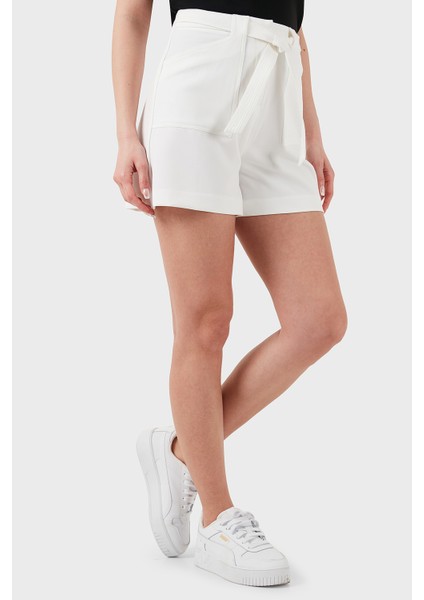 New Valentina Streç Relaxed Fit Yüksek Bel Cepli Mini Short W5GD0IWH9Y2 Bayan Short W5GD0I WH9Y2 A00K