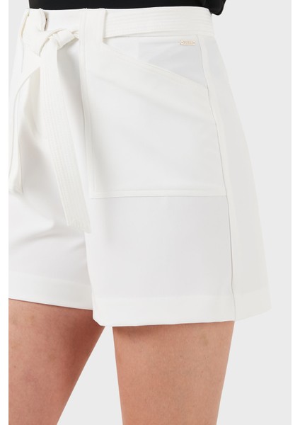 New Valentina Streç Relaxed Fit Yüksek Bel Cepli Mini Short W5GD0IWH9Y2 Bayan Short W5GD0I WH9Y2 A00K