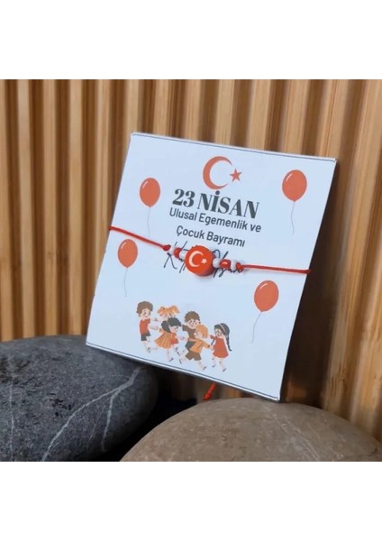 1322 Ay Yıldız Temalı 5'li Paket 23 Nisan Çocuk Bilekliği