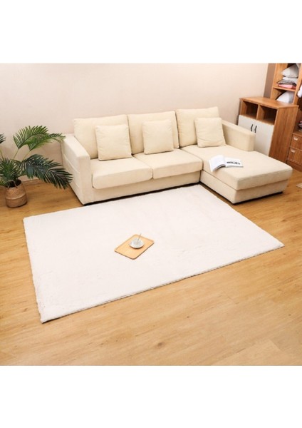 Yumuşak Puffy Peluş Halı Beyaz fiyatları