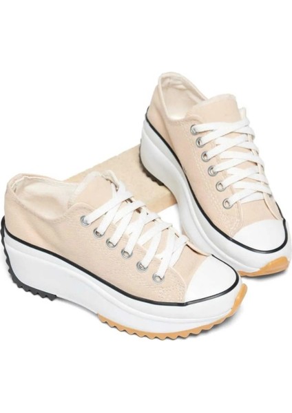 Krem Art's The Run Star Canvas Sneaker Kısa Ayakkabı