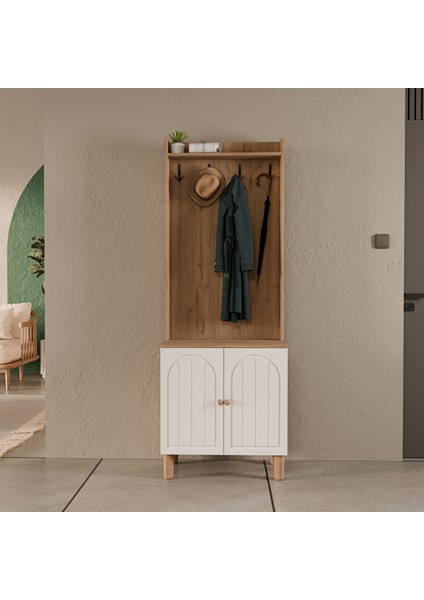 5072 Rapsody 2 Kapaklı (Membran) 4 Askılı Bohem Portmanto Sepet-Beyaz modelleri