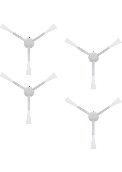 Xiaomi Robot Vacuum S10+ (B105) Robot Süpürge Uyumlu 4'lü Beyaz Yan Fırça Yedek Parça Seti