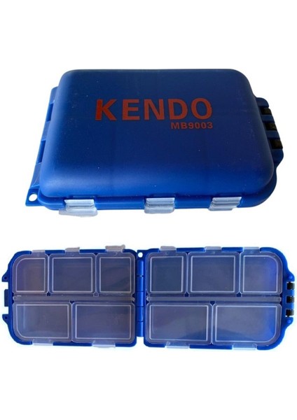 MB9003 Mini Plastik Iğne-Fırdöndü-Klips Kutusu 10 Gözlü Mavi