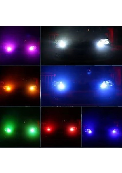 Araç Çakar Lamba Rgb LED Ampul Kumandalı Çakarlı Park Ampulü