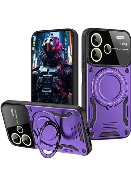 Redmi Note 13 Pro Plus Uyumlu Fuchsia Standlı Koruyucu Kapak